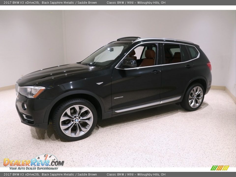 2017 BMW X3 xDrive28i Black Sapphire Metallic / Saddle Brown Photo #3