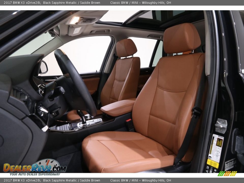 2017 BMW X3 xDrive28i Black Sapphire Metallic / Saddle Brown Photo #8