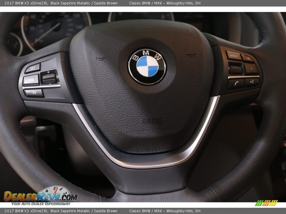 2017 BMW X3 xDrive28i Black Sapphire Metallic / Saddle Brown Photo #10