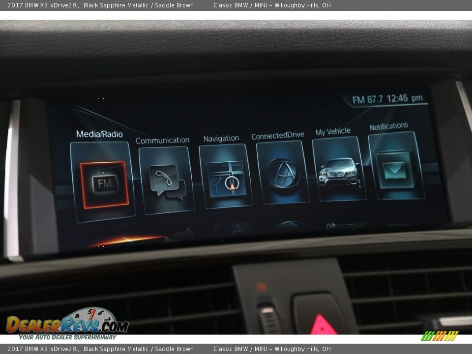 2017 BMW X3 xDrive28i Black Sapphire Metallic / Saddle Brown Photo #13