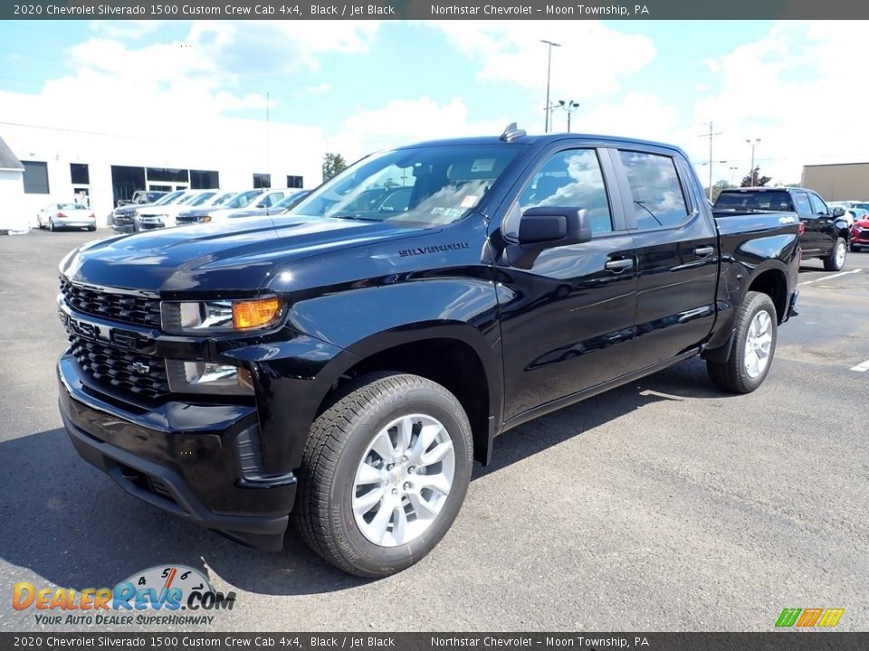 2020 Chevrolet Silverado 1500 Custom Crew Cab 4x4 Black / Jet Black Photo #1