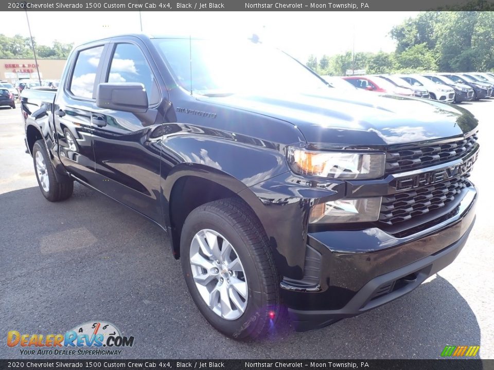 2020 Chevrolet Silverado 1500 Custom Crew Cab 4x4 Black / Jet Black Photo #8