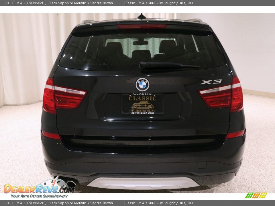 2017 BMW X3 xDrive28i Black Sapphire Metallic / Saddle Brown Photo #36