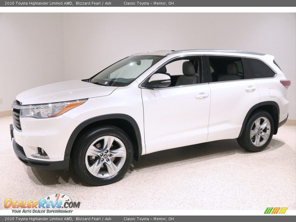 2016 Toyota Highlander Limited AWD Blizzard Pearl / Ash Photo #3