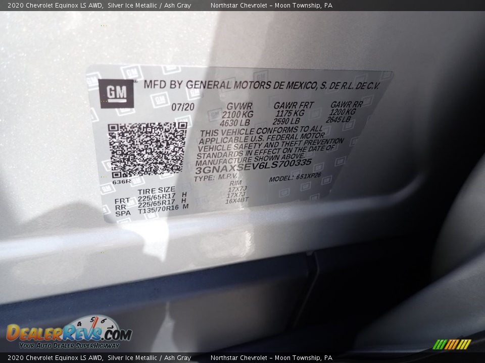 2020 Chevrolet Equinox LS AWD Silver Ice Metallic / Ash Gray Photo #15