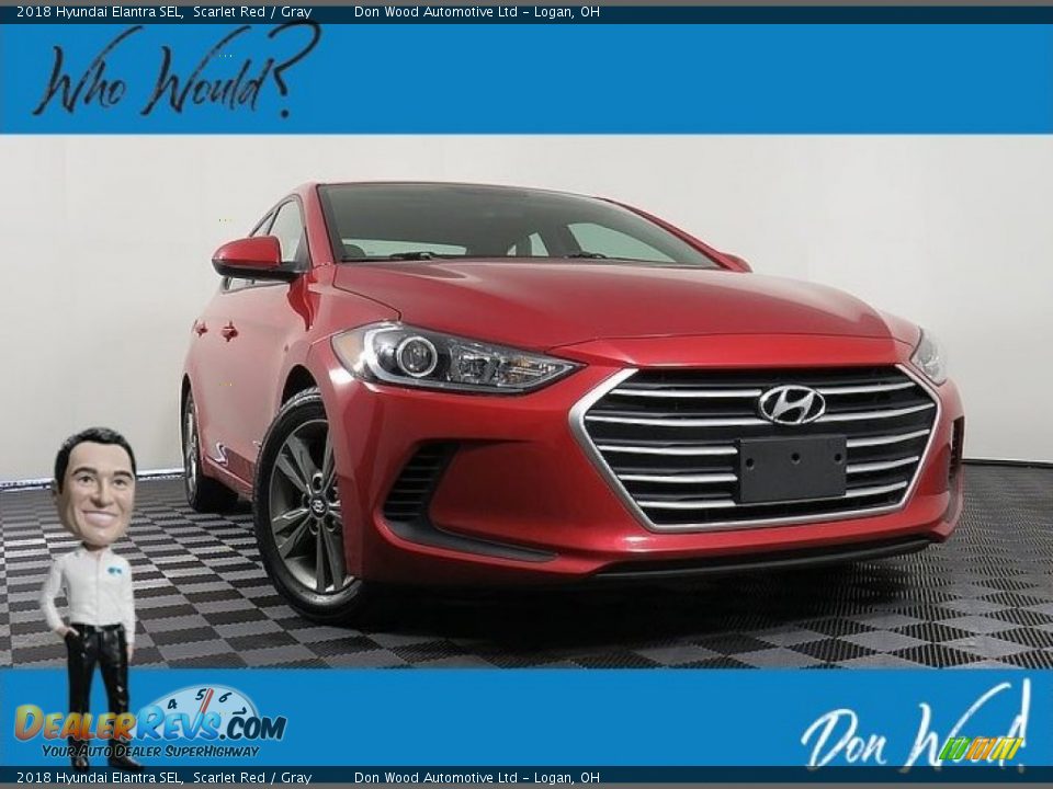 2018 Hyundai Elantra SEL Scarlet Red / Gray Photo #1