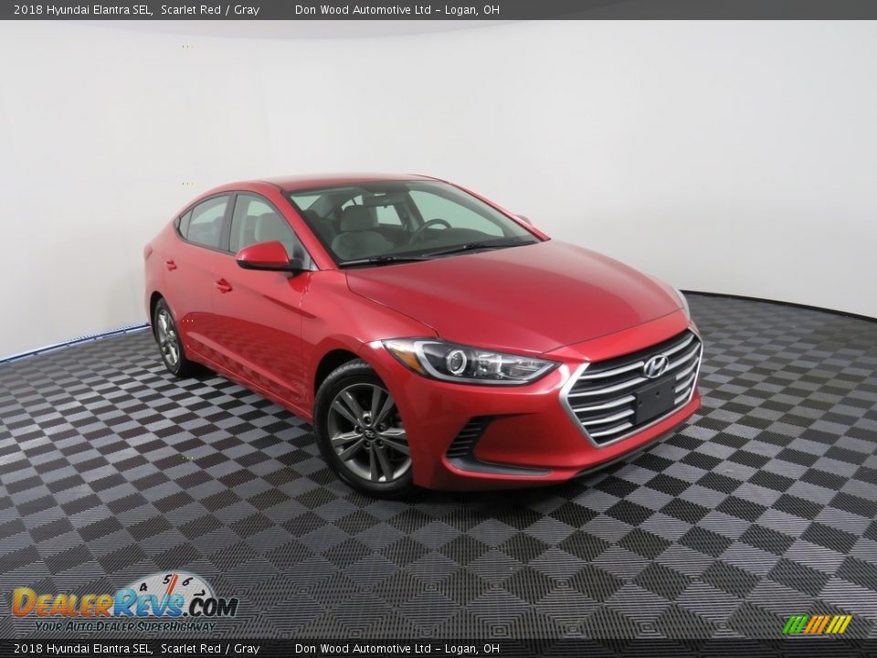 2018 Hyundai Elantra SEL Scarlet Red / Gray Photo #3