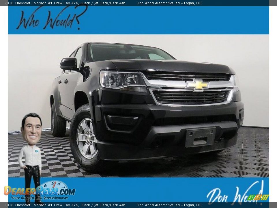 2018 Chevrolet Colorado WT Crew Cab 4x4 Black / Jet Black/Dark Ash Photo #1