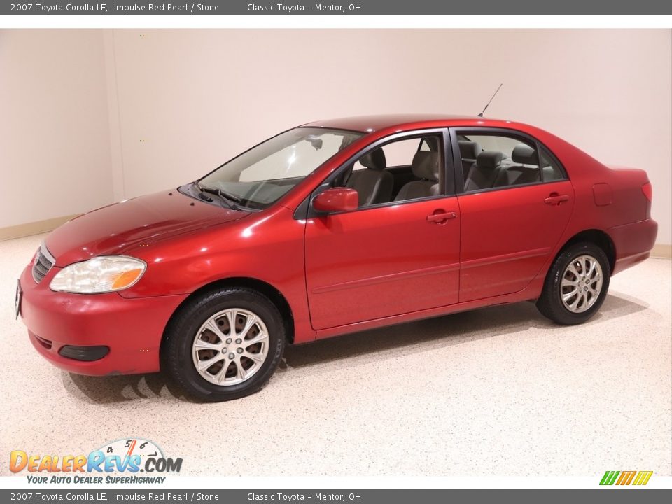 2007 Toyota Corolla LE Impulse Red Pearl / Stone Photo #3