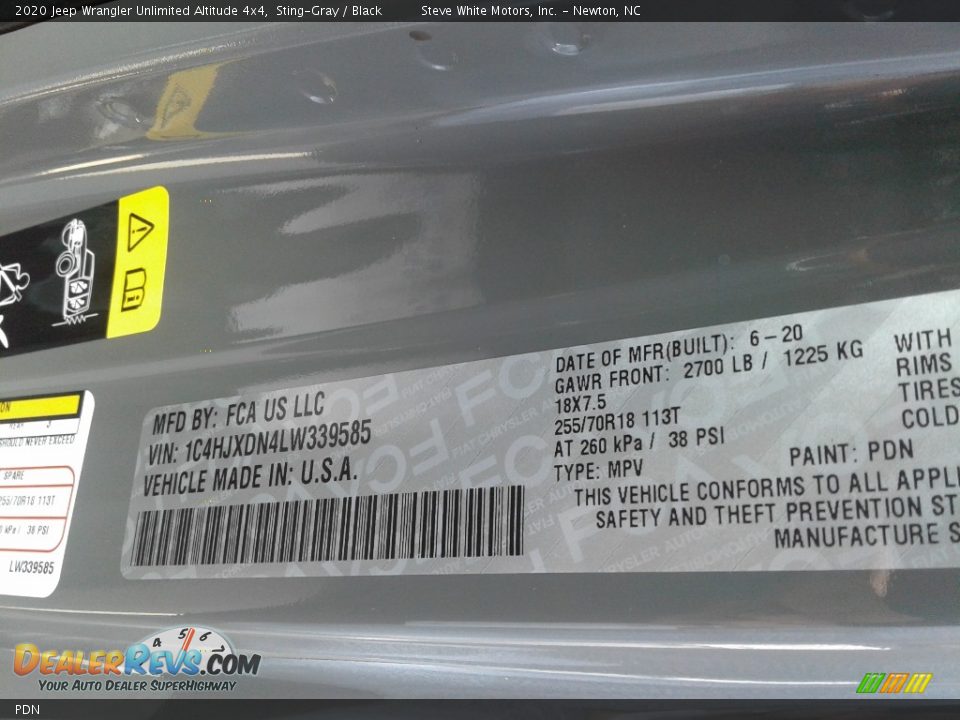 Jeep Color Code PDN Sting-Gray