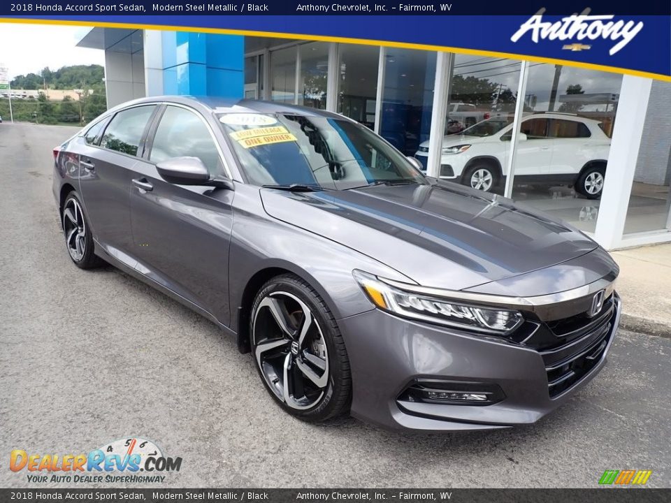 2018 Honda Accord Sport Sedan Modern Steel Metallic / Black Photo #1