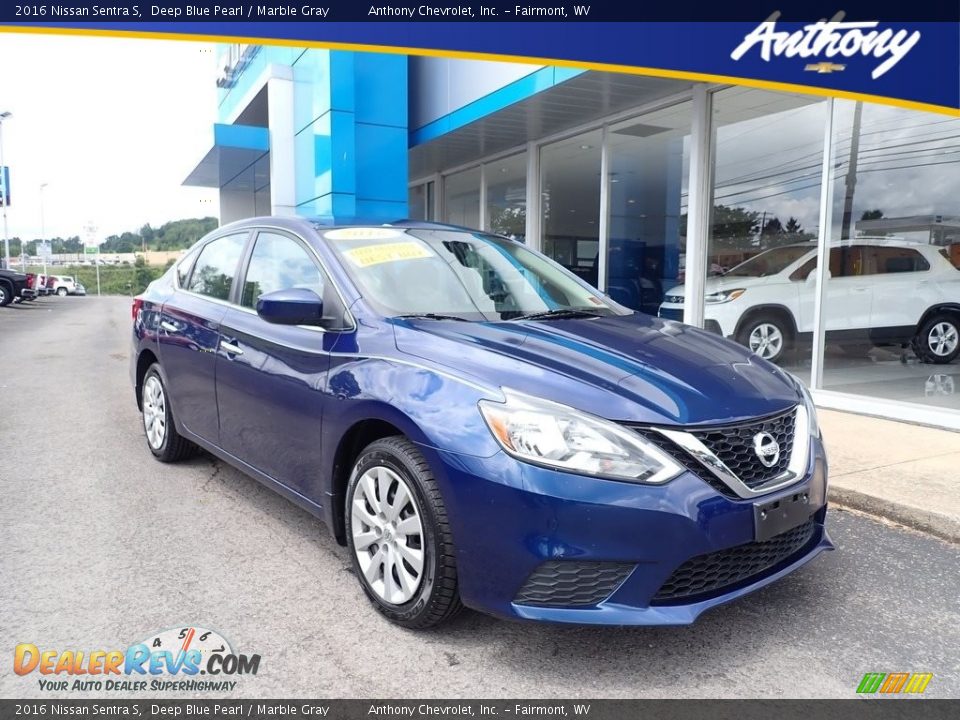 2016 Nissan Sentra S Deep Blue Pearl / Marble Gray Photo #1