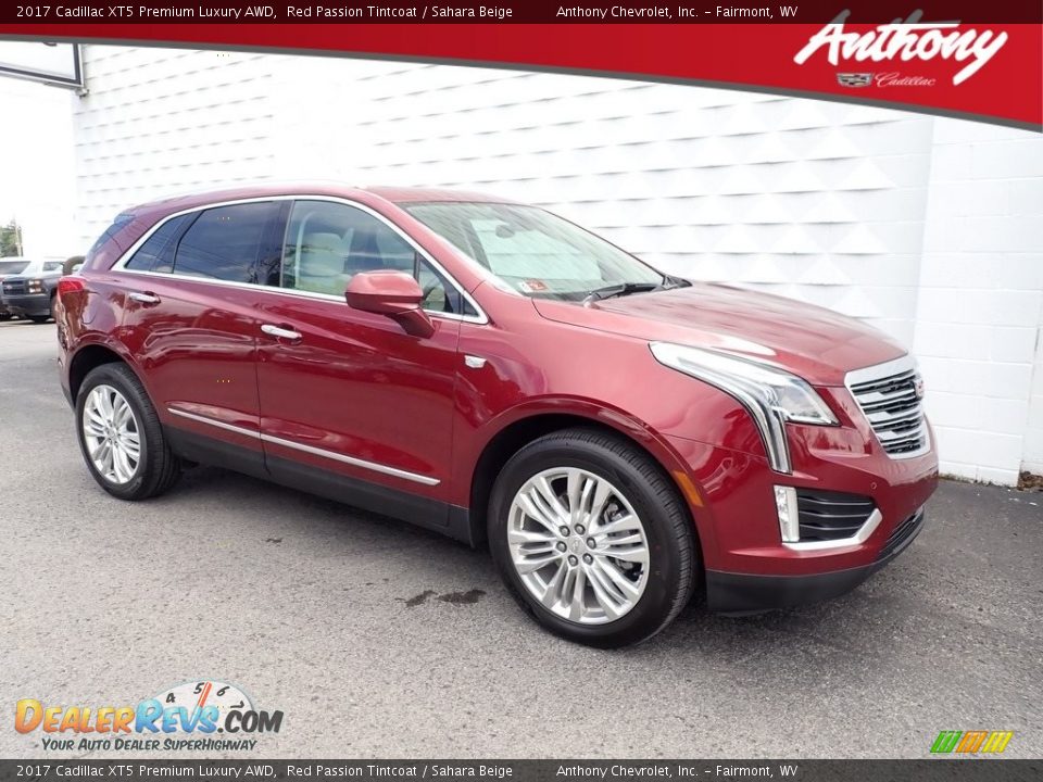 2017 Cadillac XT5 Premium Luxury AWD Red Passion Tintcoat / Sahara Beige Photo #1