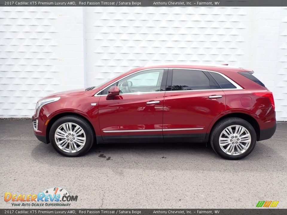 2017 Cadillac XT5 Premium Luxury AWD Red Passion Tintcoat / Sahara Beige Photo #5