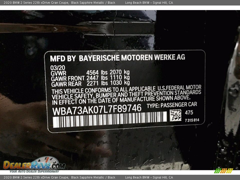2020 BMW 2 Series 228i xDrive Gran Coupe Black Sapphire Metallic / Black Photo #18