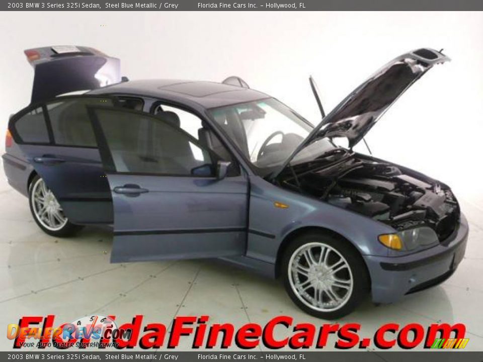 2003 BMW 3 Series 325i Sedan Steel Blue Metallic / Grey Photo #7