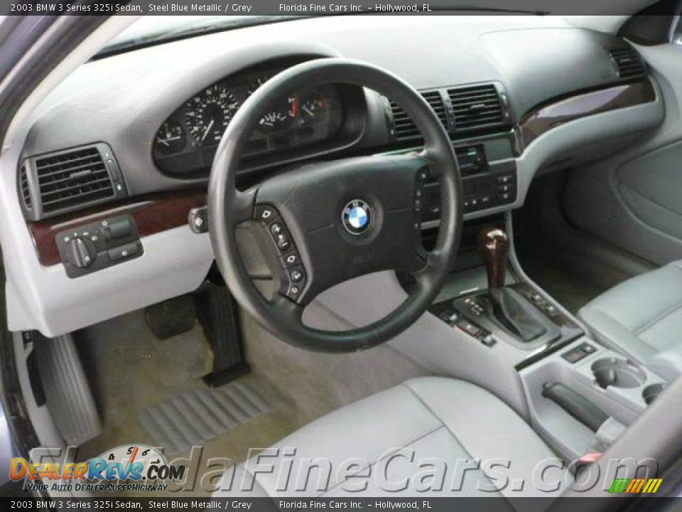 2003 BMW 3 Series 325i Sedan Steel Blue Metallic / Grey Photo #12
