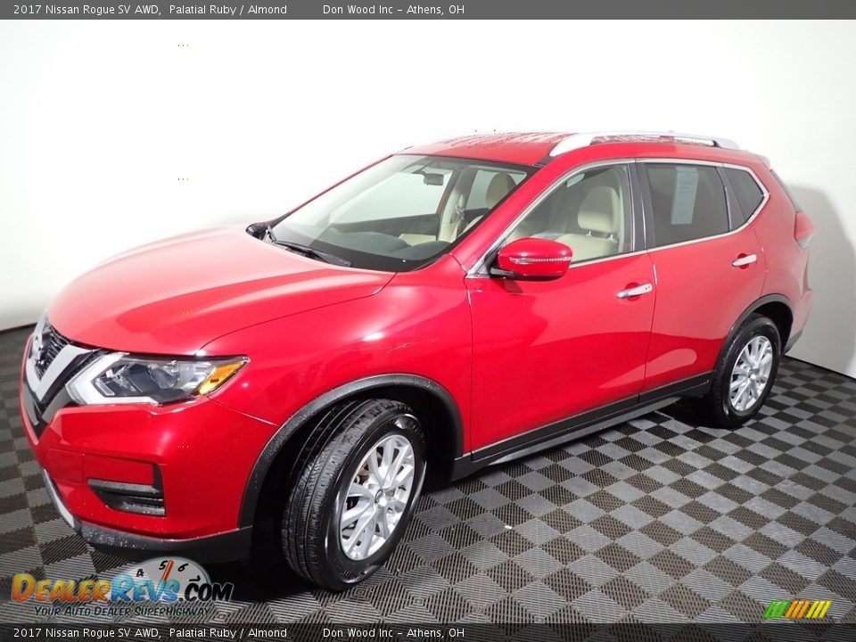 2017 Nissan Rogue SV AWD Palatial Ruby / Almond Photo #7
