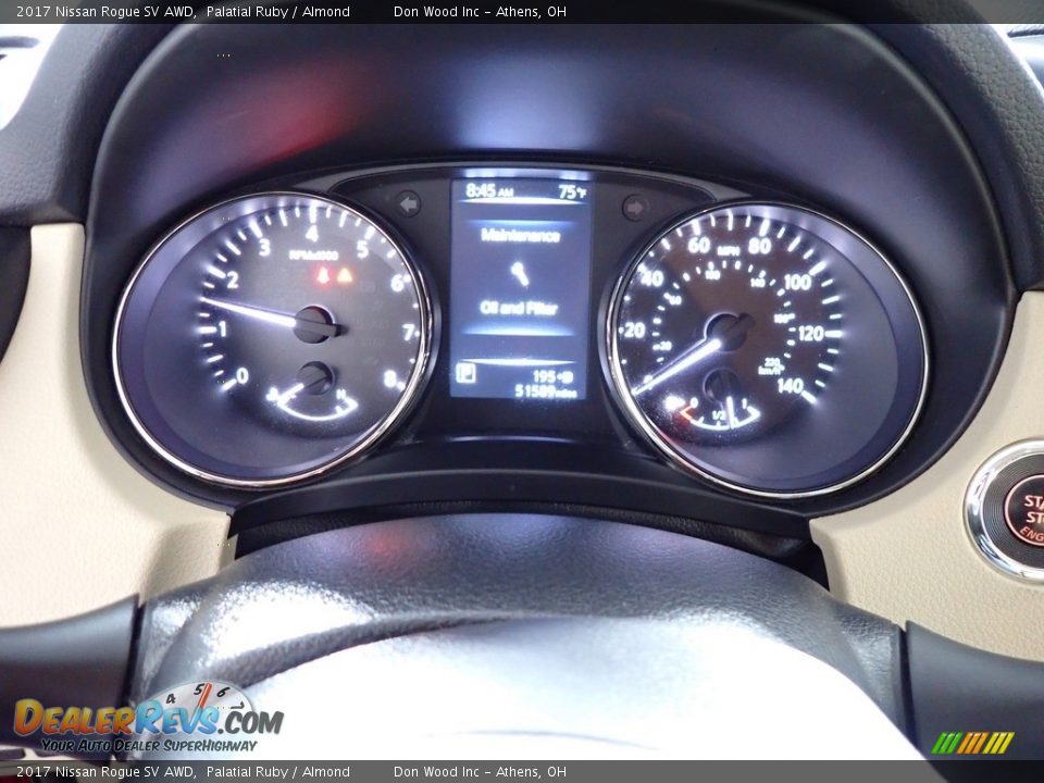 2017 Nissan Rogue SV AWD Palatial Ruby / Almond Photo #28