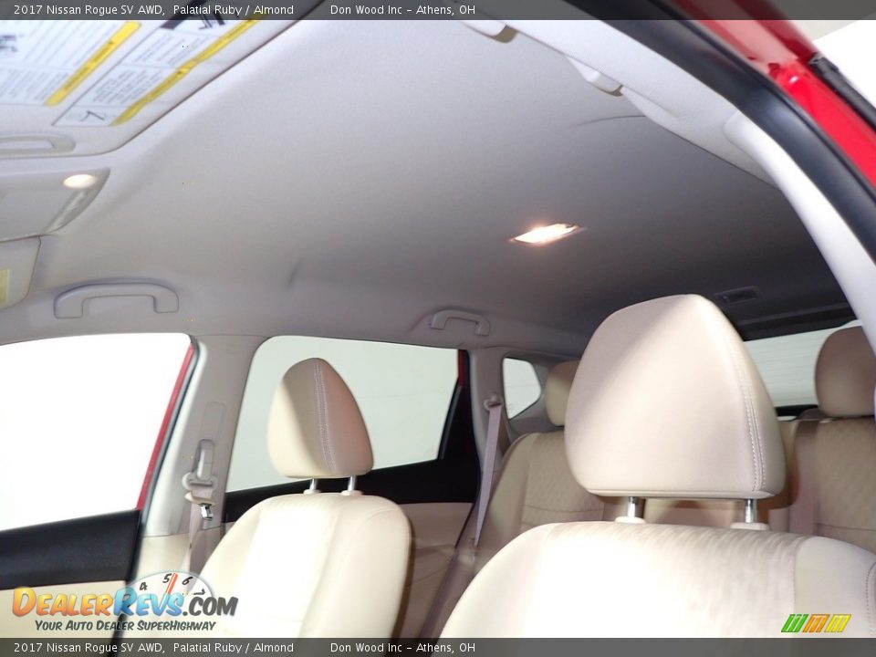 2017 Nissan Rogue SV AWD Palatial Ruby / Almond Photo #32