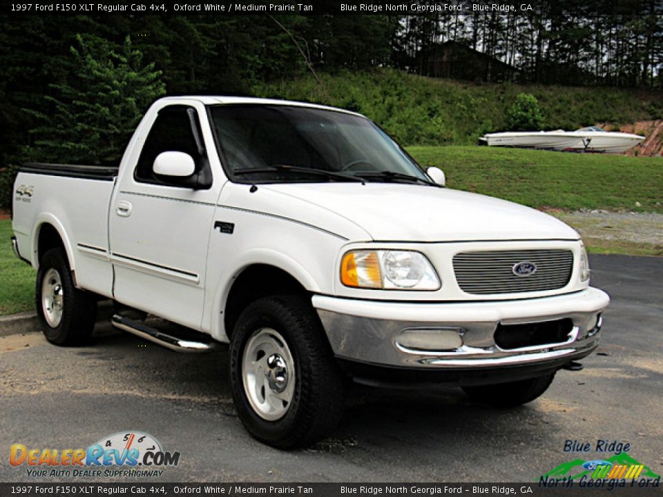 1997 Ford F150 XLT Regular Cab 4x4 Oxford White / Medium Prairie Tan Photo #7