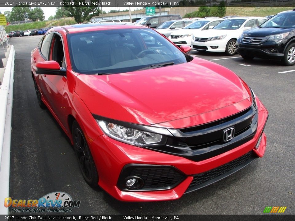 2017 Honda Civic EX-L Navi Hatchback Rallye Red / Black Photo #7