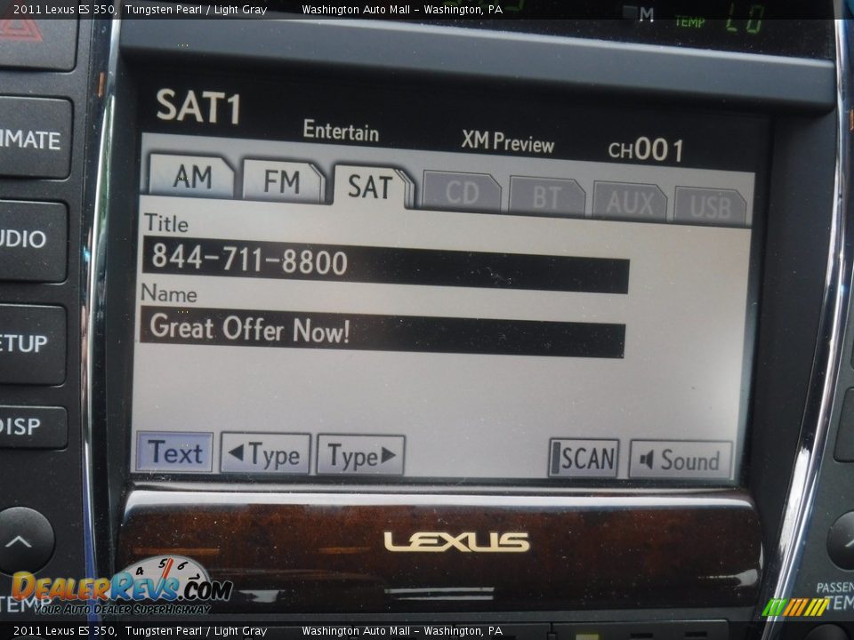 2011 Lexus ES 350 Tungsten Pearl / Light Gray Photo #6