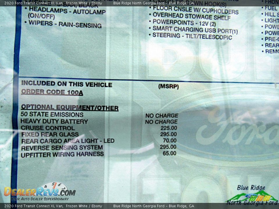 2020 Ford Transit Connect XL Van Frozen White / Ebony Photo #23