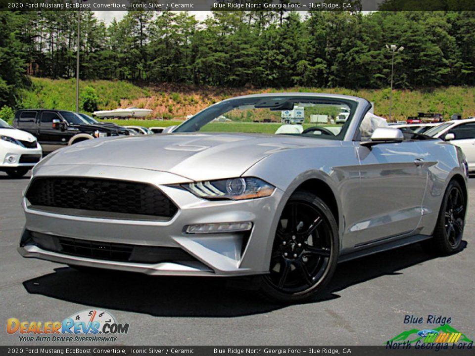 2020 Ford Mustang EcoBoost Convertible Iconic Silver / Ceramic Photo #1