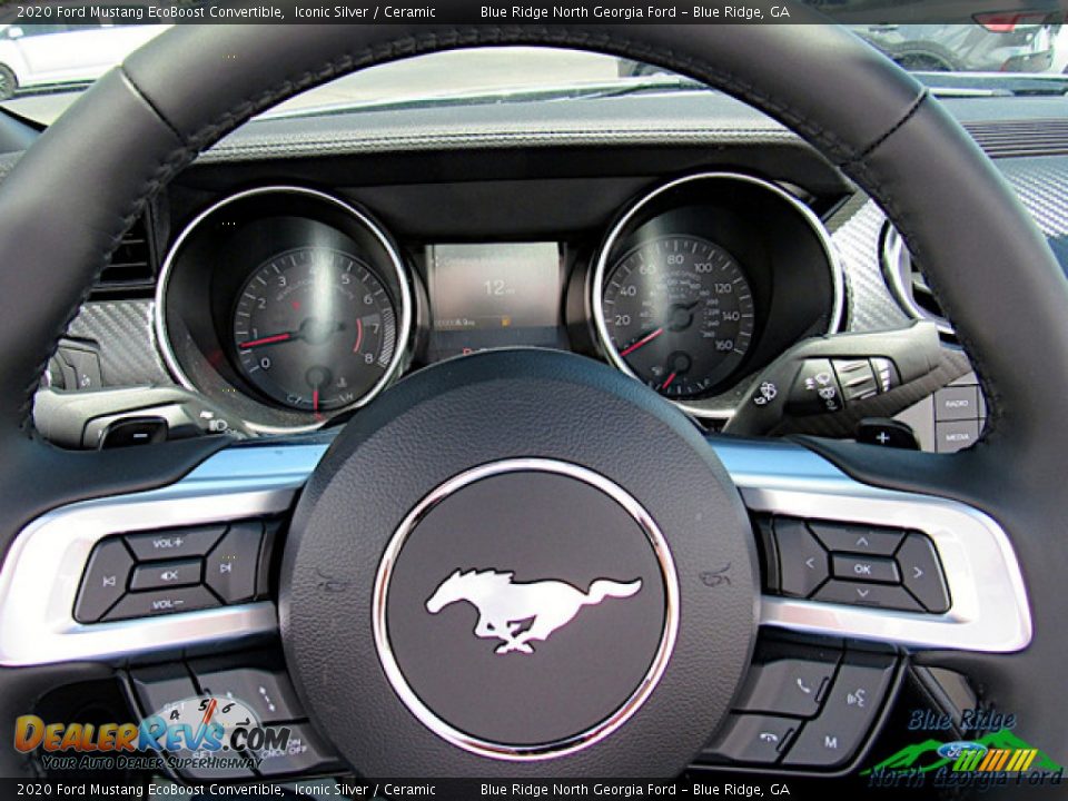 2020 Ford Mustang EcoBoost Convertible Iconic Silver / Ceramic Photo #14