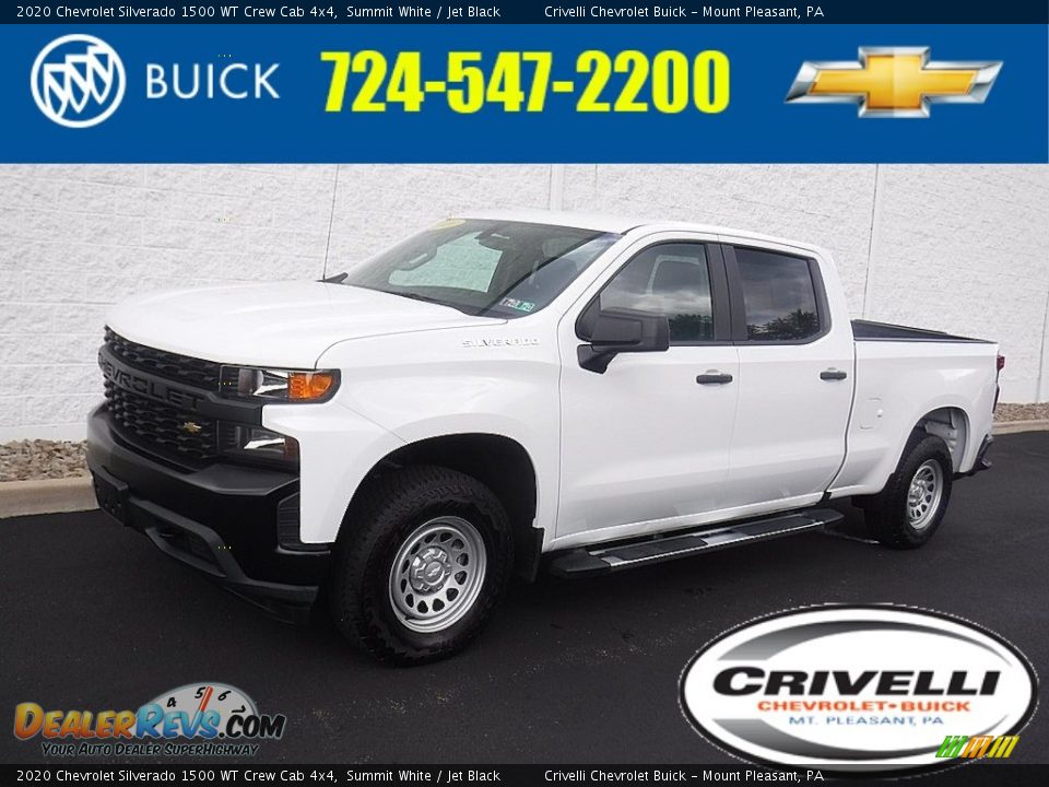 2020 Chevrolet Silverado 1500 WT Crew Cab 4x4 Summit White / Jet Black Photo #1
