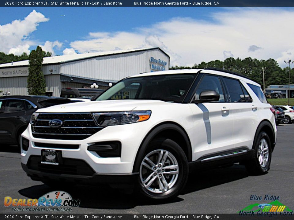 2020 Ford Explorer XLT Star White Metallic Tri-Coat / Sandstone Photo #1