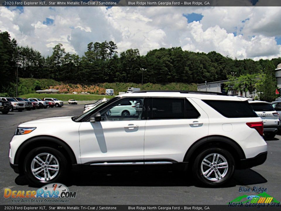 2020 Ford Explorer XLT Star White Metallic Tri-Coat / Sandstone Photo #2