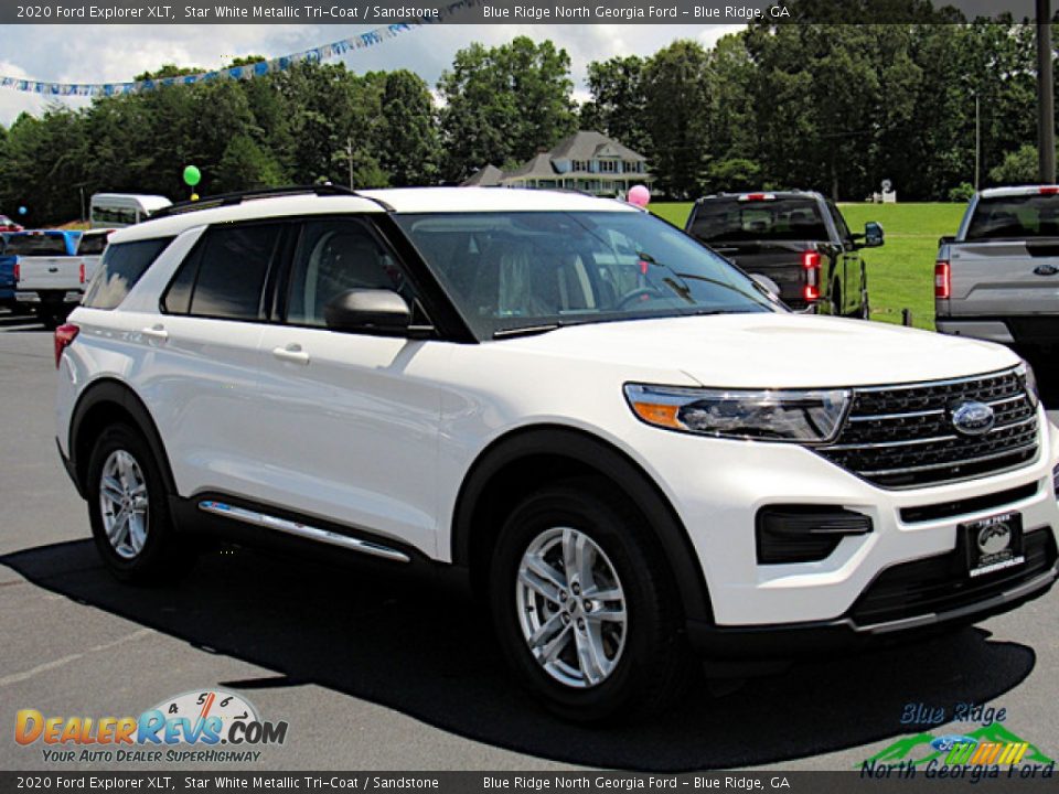 2020 Ford Explorer XLT Star White Metallic Tri-Coat / Sandstone Photo #7