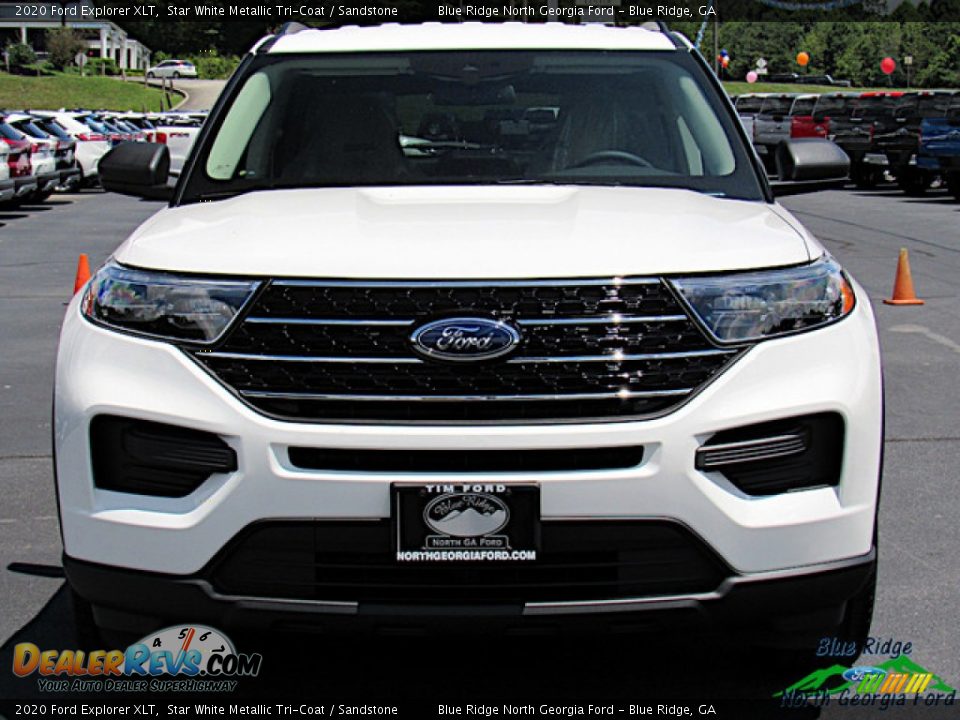 2020 Ford Explorer XLT Star White Metallic Tri-Coat / Sandstone Photo #8