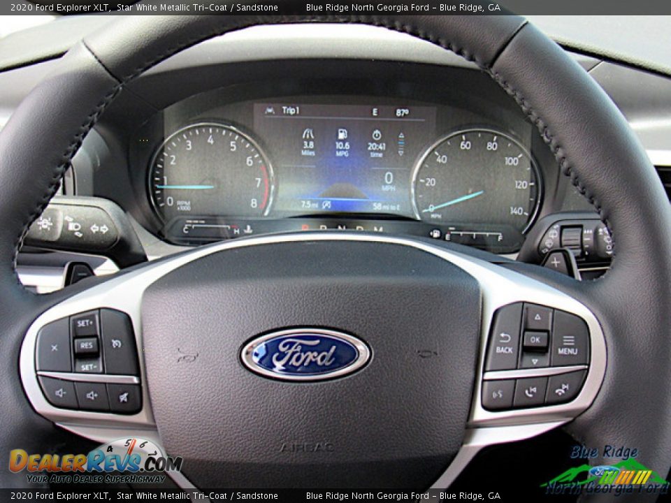 2020 Ford Explorer XLT Star White Metallic Tri-Coat / Sandstone Photo #18