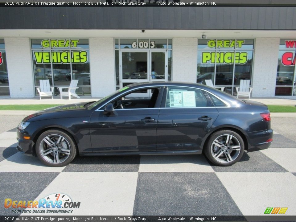 2018 Audi A4 2.0T Prestige quattro Moonlight Blue Metallic / Rock Gray/Gray Photo #1