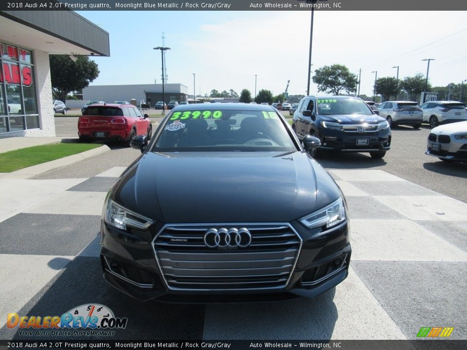 2018 Audi A4 2.0T Prestige quattro Moonlight Blue Metallic / Rock Gray/Gray Photo #2