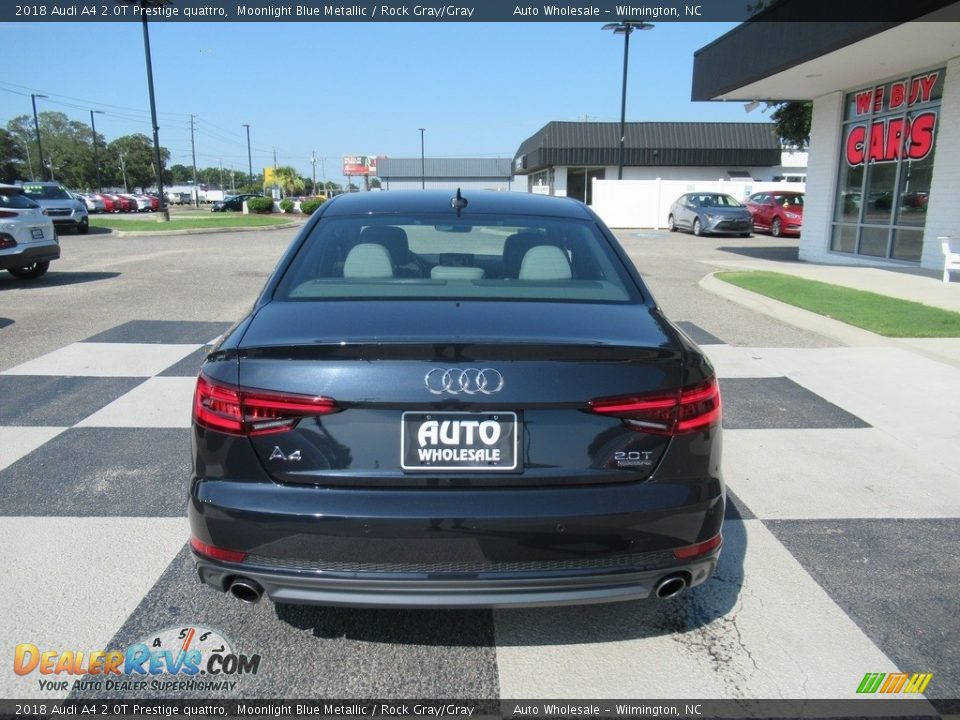 2018 Audi A4 2.0T Prestige quattro Moonlight Blue Metallic / Rock Gray/Gray Photo #4