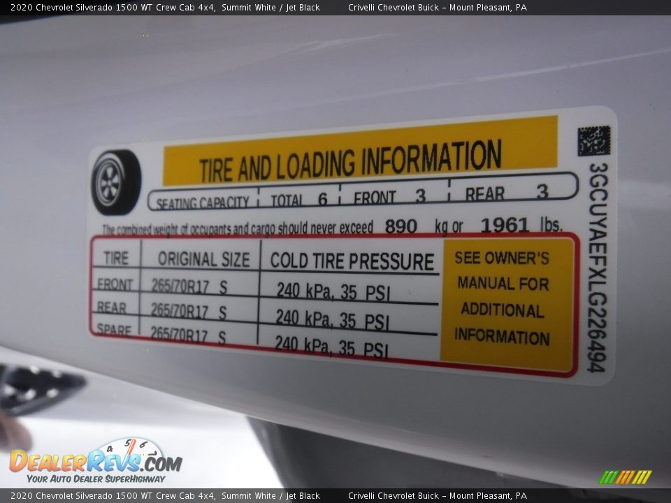 2020 Chevrolet Silverado 1500 WT Crew Cab 4x4 Summit White / Jet Black Photo #30