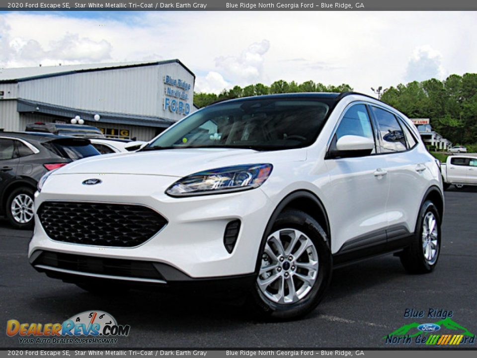 2020 Ford Escape SE Star White Metallic Tri-Coat / Dark Earth Gray Photo #1