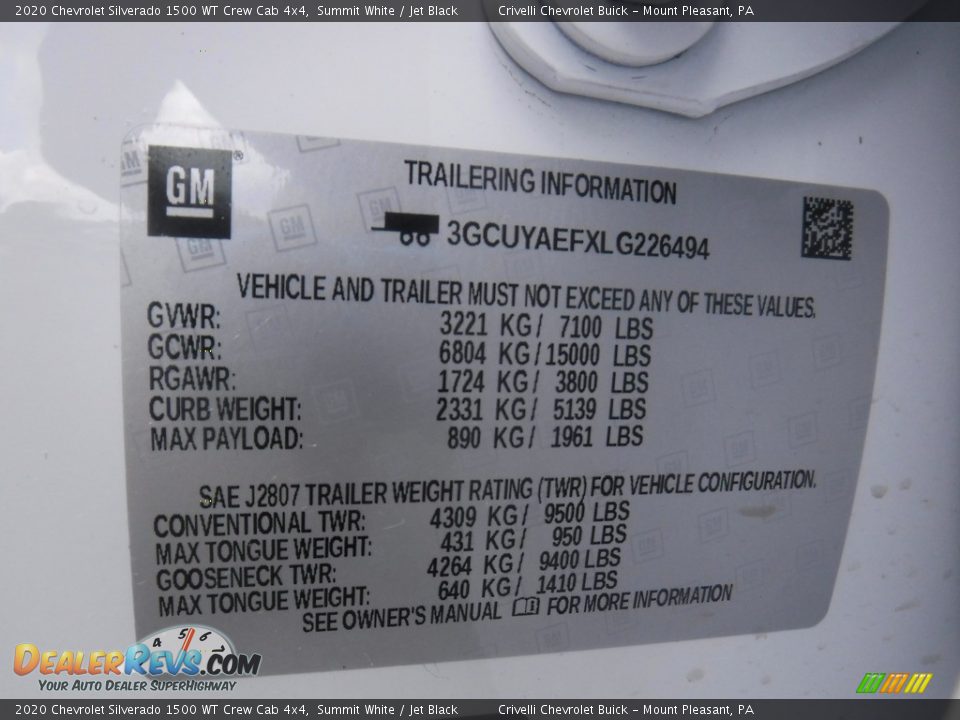 2020 Chevrolet Silverado 1500 WT Crew Cab 4x4 Summit White / Jet Black Photo #31