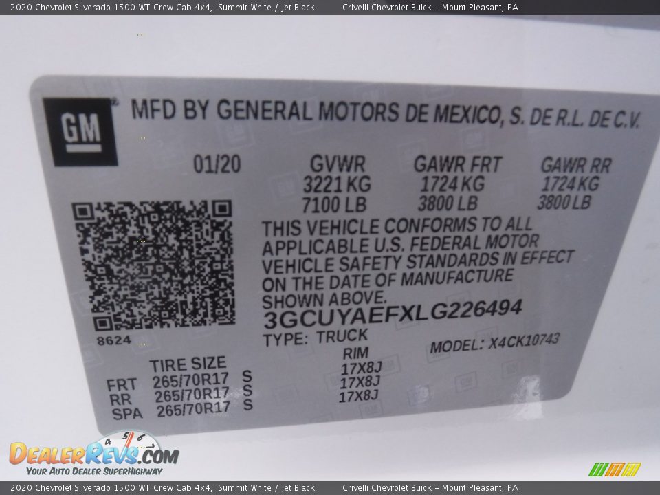 2020 Chevrolet Silverado 1500 WT Crew Cab 4x4 Summit White / Jet Black Photo #32