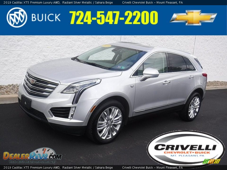 2019 Cadillac XT5 Premium Luxury AWD Radiant Silver Metallic / Sahara Beige Photo #1