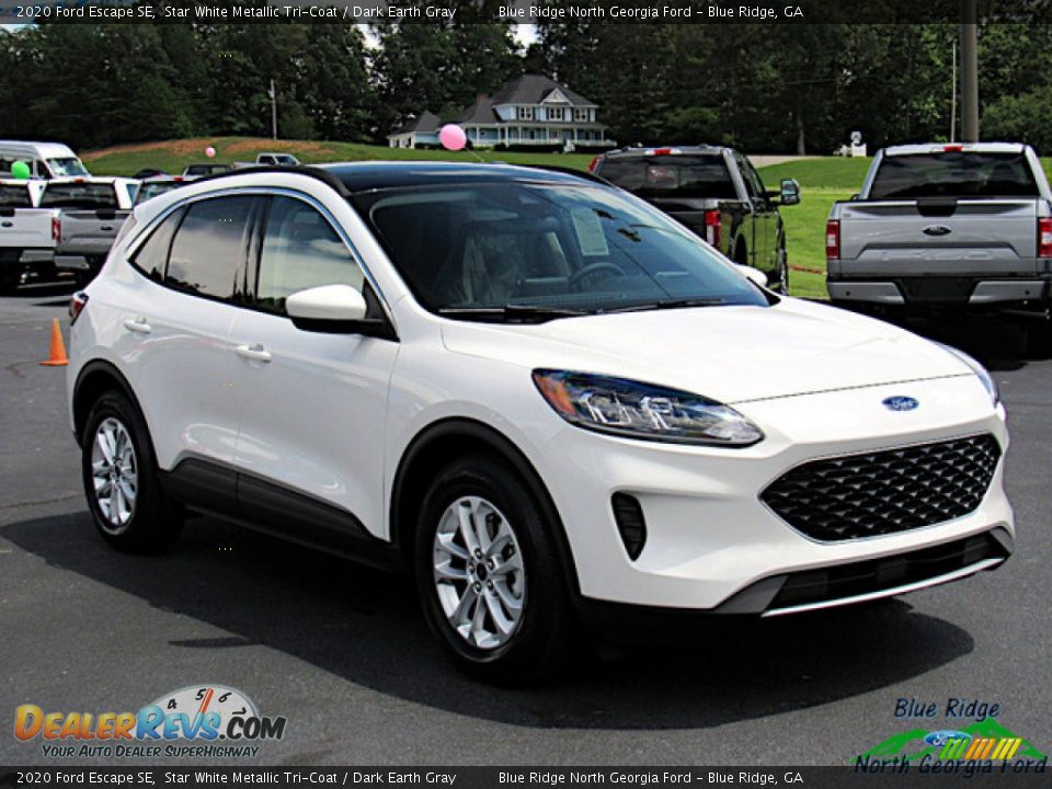 2020 Ford Escape SE Star White Metallic Tri-Coat / Dark Earth Gray Photo #7