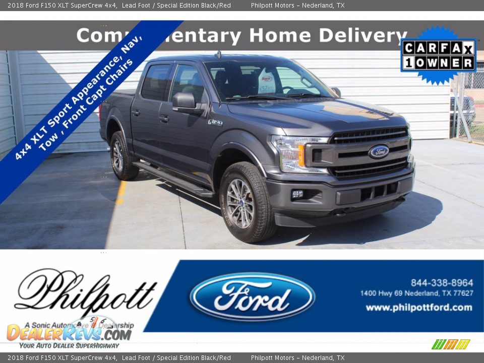 2018 Ford F150 XLT SuperCrew 4x4 Lead Foot / Special Edition Black/Red Photo #1