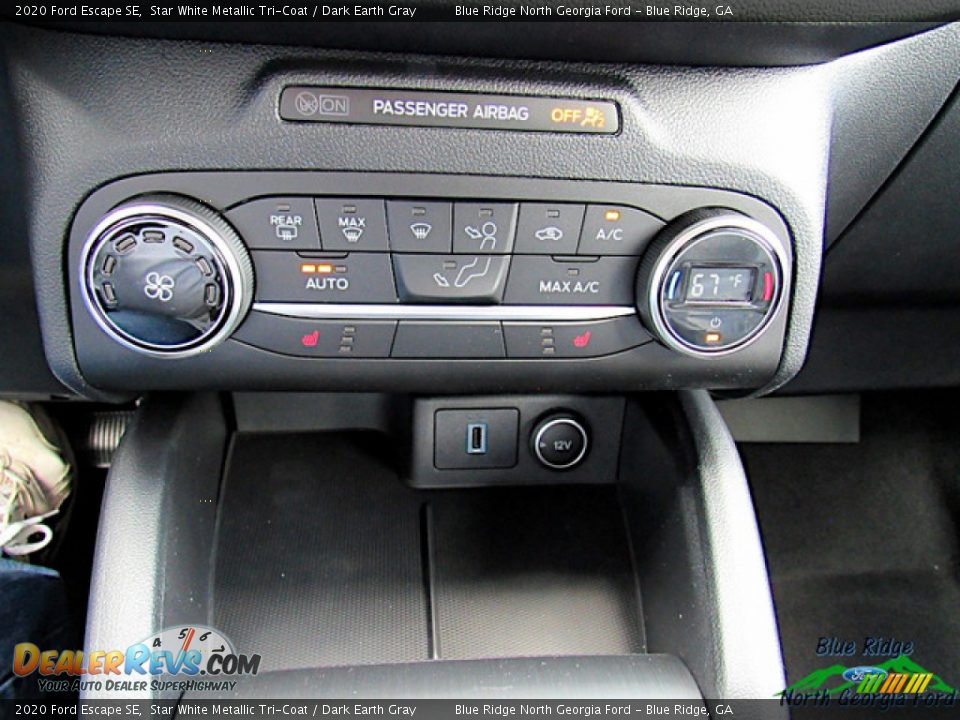 2020 Ford Escape SE Star White Metallic Tri-Coat / Dark Earth Gray Photo #18