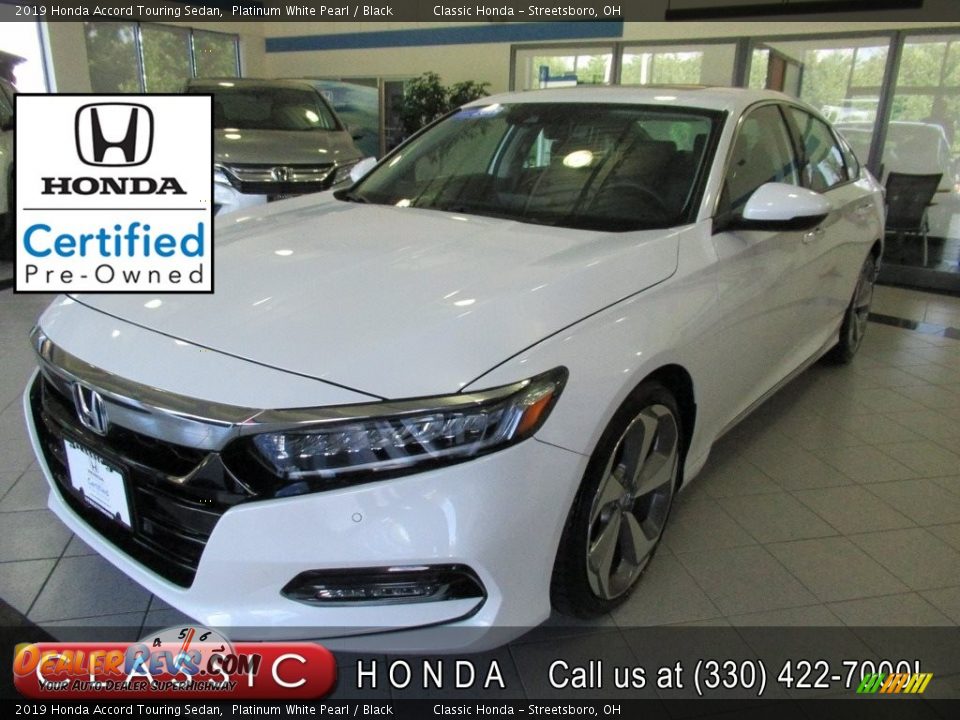 2019 Honda Accord Touring Sedan Platinum White Pearl / Black Photo #1