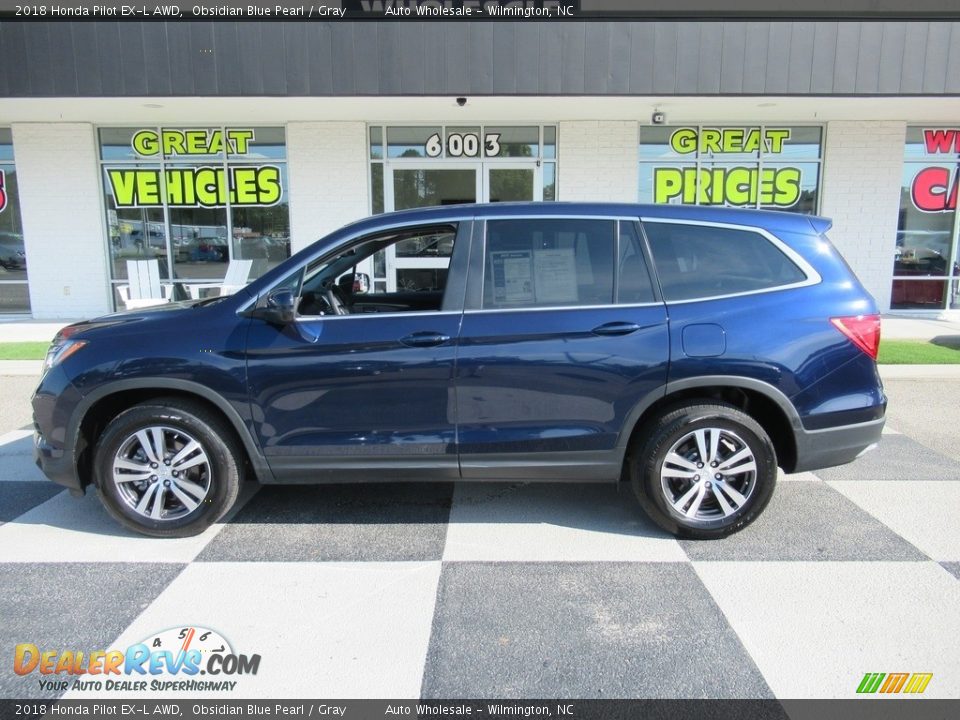 2018 Honda Pilot EX-L AWD Obsidian Blue Pearl / Gray Photo #1