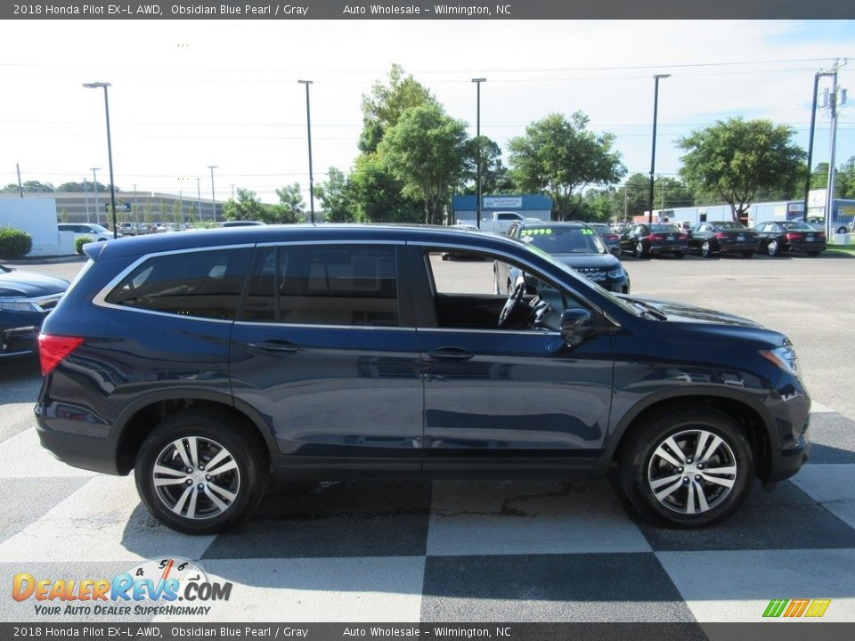 2018 Honda Pilot EX-L AWD Obsidian Blue Pearl / Gray Photo #3